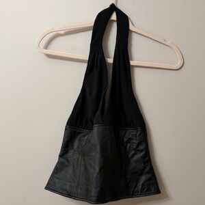 Cami International Leather Halter Top